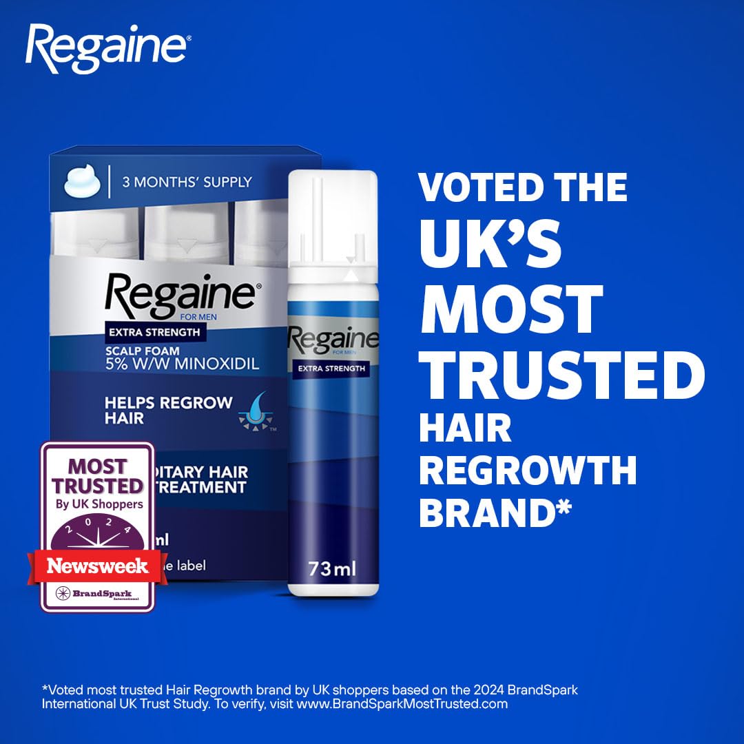 Regaine/Rogaine For Men Hair Regrowth Foam 3 x 73ml (Packing May Vary)