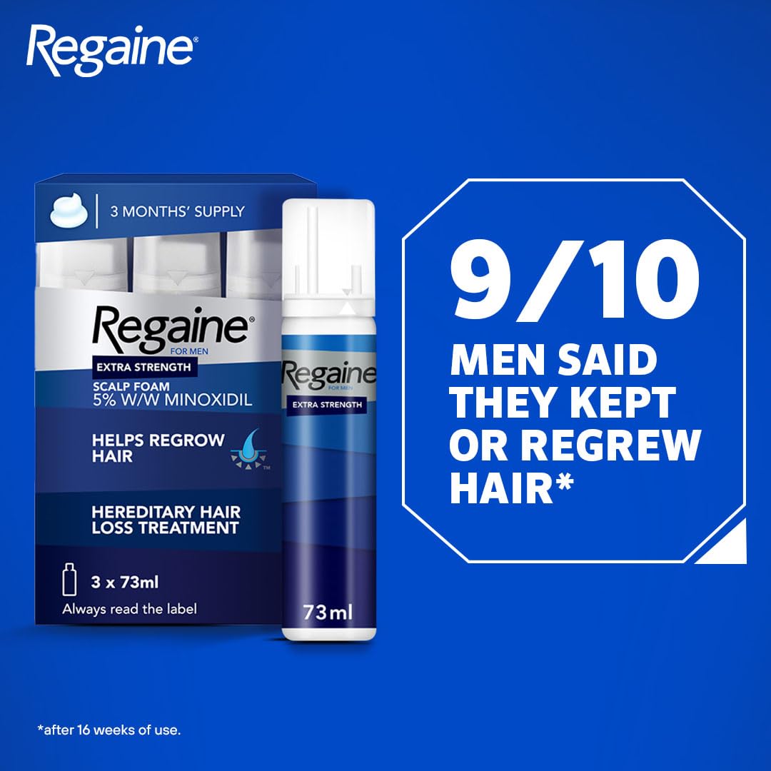 Regaine/Rogaine For Men Hair Regrowth Foam 3 x 73ml (Packing May Vary)